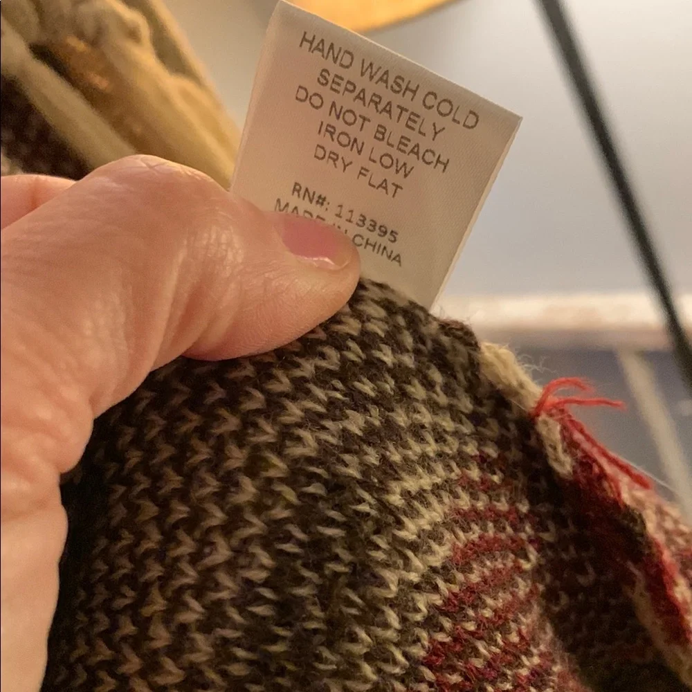 Women’s Cozy Soft Western / Boho Patterned Cardigan with Fringe sz L - Picture 5 of 7